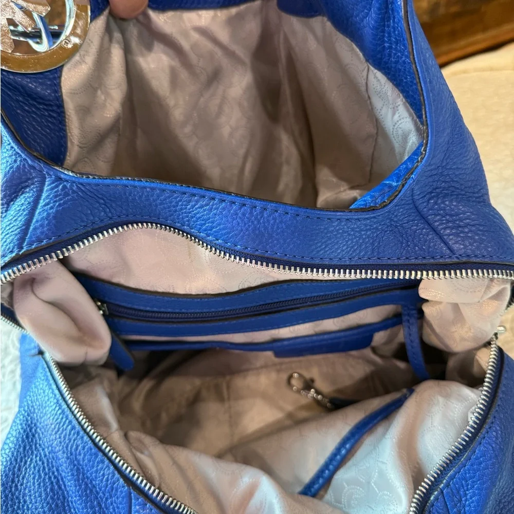 Michael Kors Royal Blue Hobo Bag with Chain Straps - Picture 6 of 8